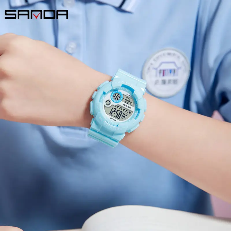 Sanda Pink Digital Water Resistant Alarm Watch for Girls Boys - Image 12