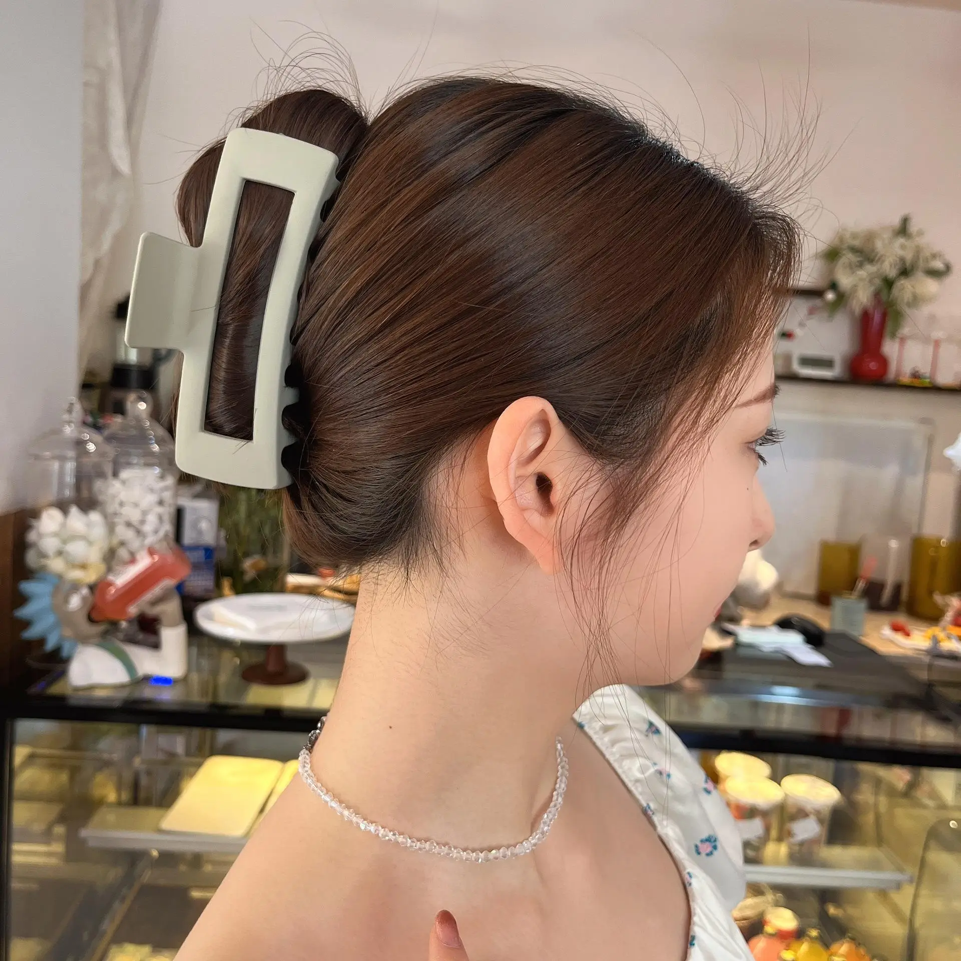 Oversized Pink Shark Hair Clip for Easy Grab
