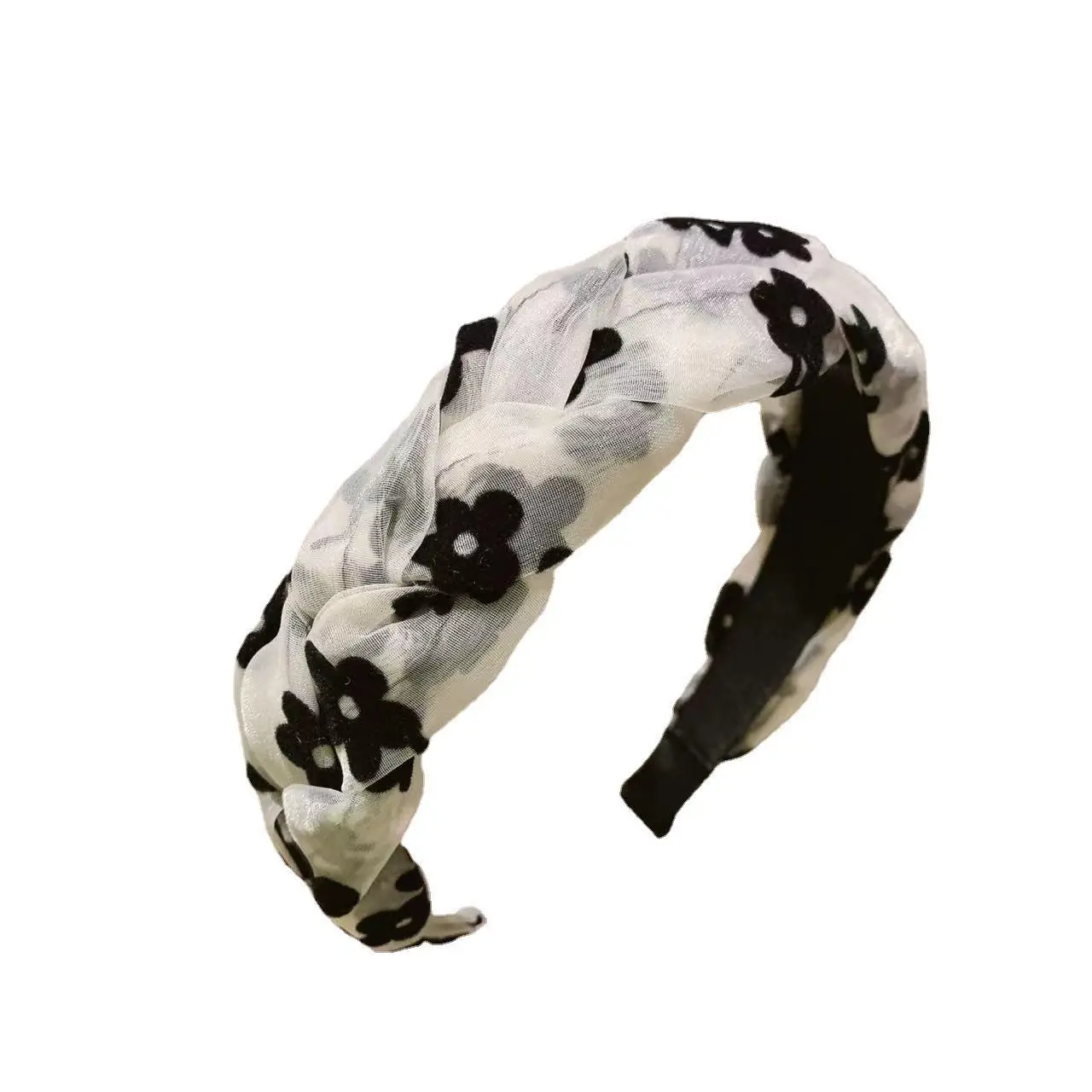 Non-Slip Twist Braid Headband with Floral Design - Image 7
