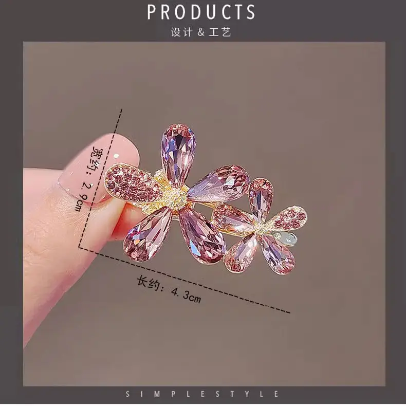 Crystal Flower Clip Hairpin for Women — feature 2