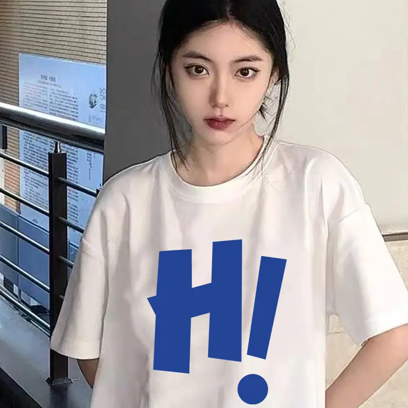 Women 2026 Summer Printed T-Shirt Black Ice Silk - Image 6
