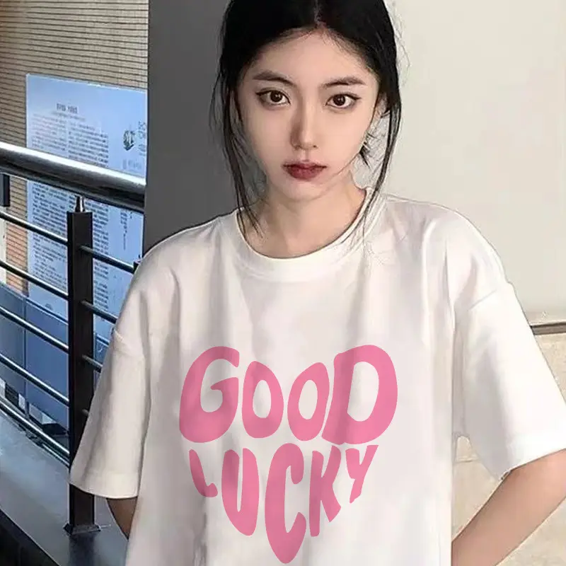 Women 2026 Summer Printed T-Shirt Black Ice Silk - Image 7