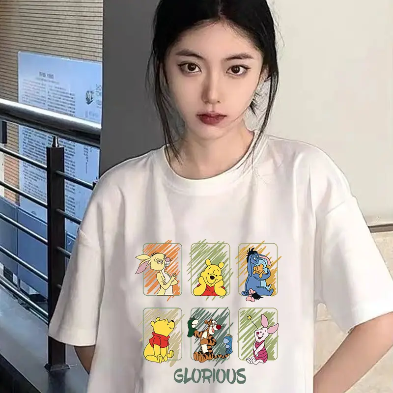 Women 2026 Summer Printed T-Shirt Black Ice Silk - Image 8