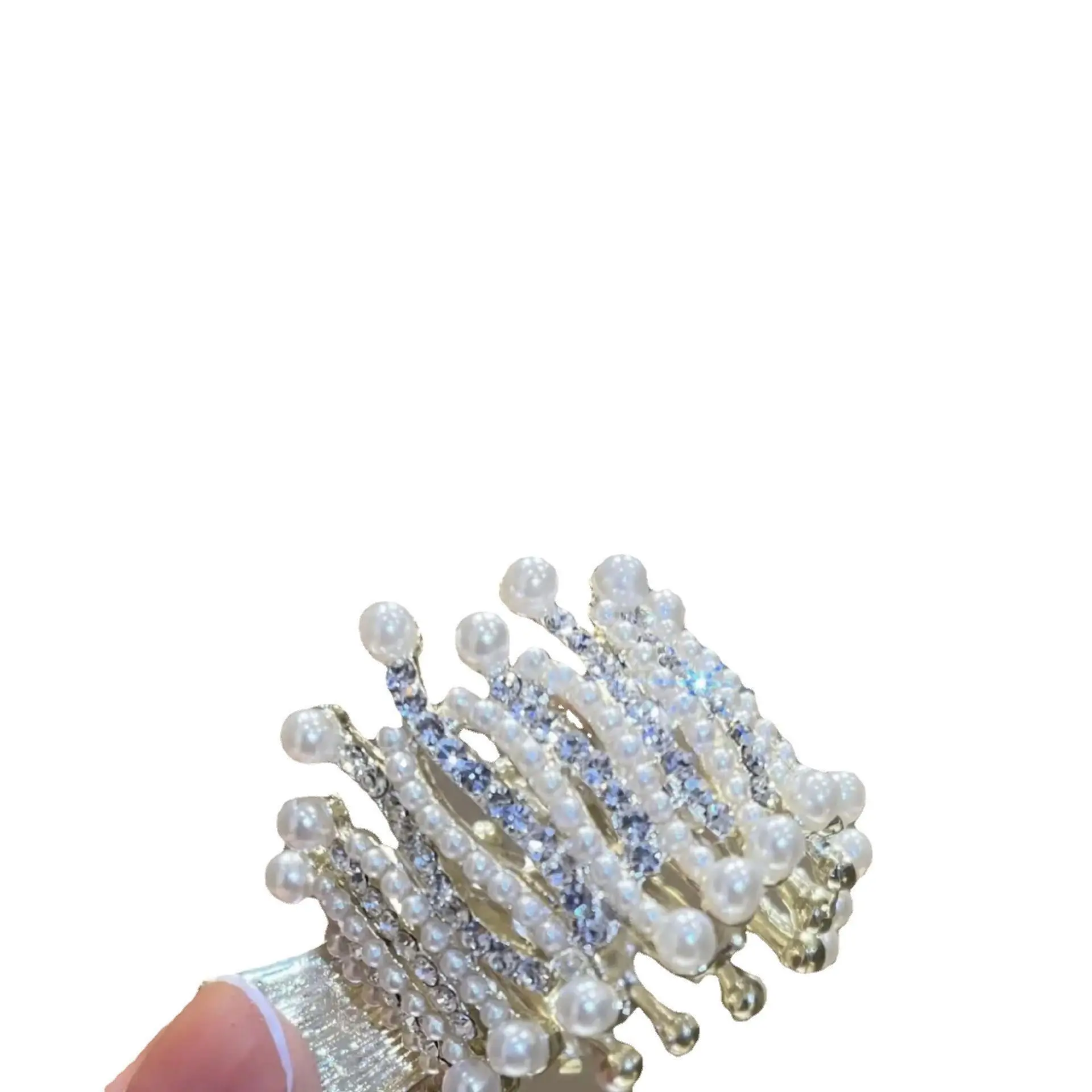 Gold Pearl Pony Tail Clip for Women