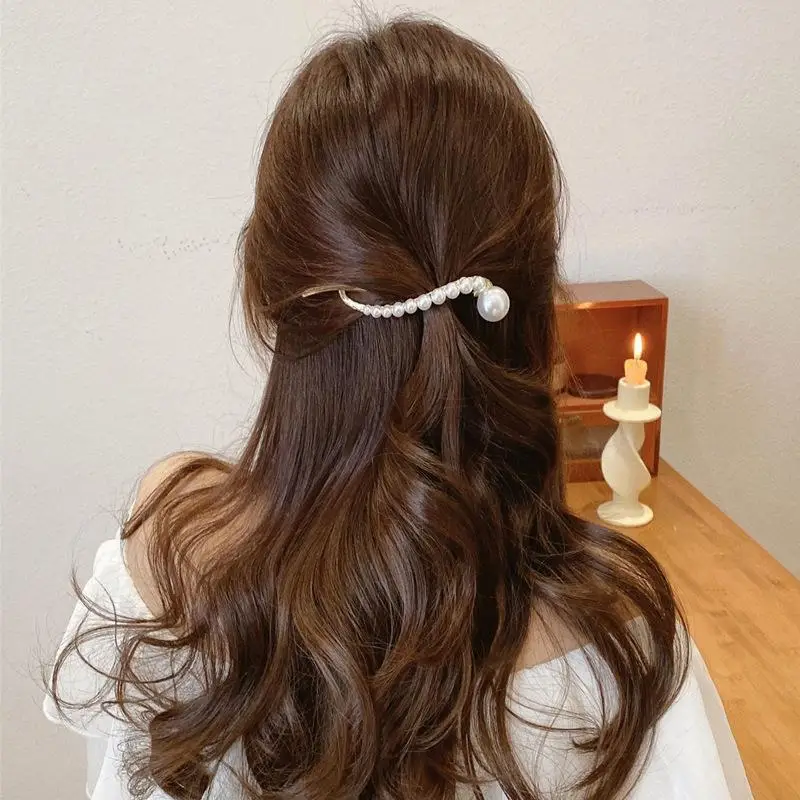 Zinc Alloy Pearl Beads Hair Clip for Women - Image 4