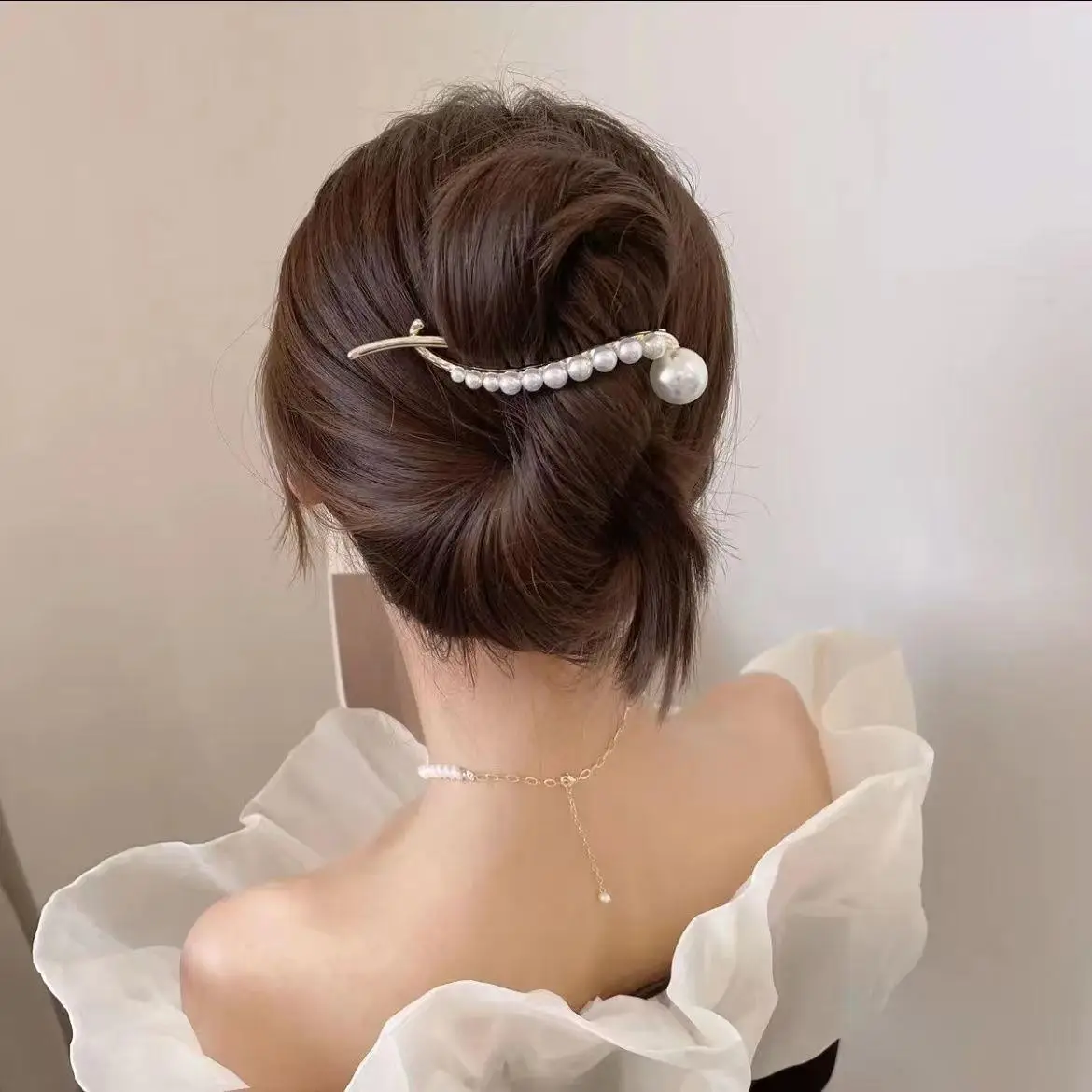 Zinc Alloy Pearl Beads Hair Clip for Women - Image 5
