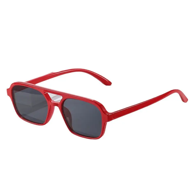 Red Square Flat Sunglasses for Men Women