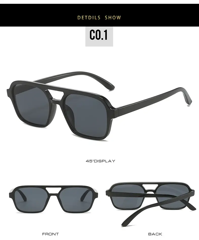 Red Square Flat Sunglasses for Men Women — feature 7