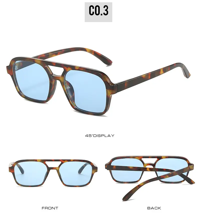 Red Square Flat Sunglasses for Men Women — feature 9