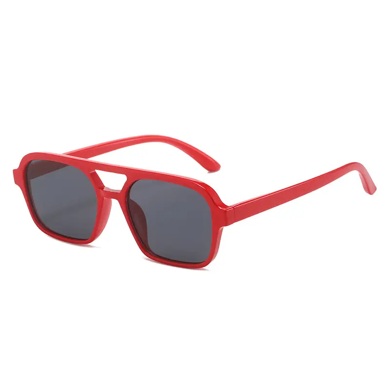 Red Square Flat Sunglasses for Men Women