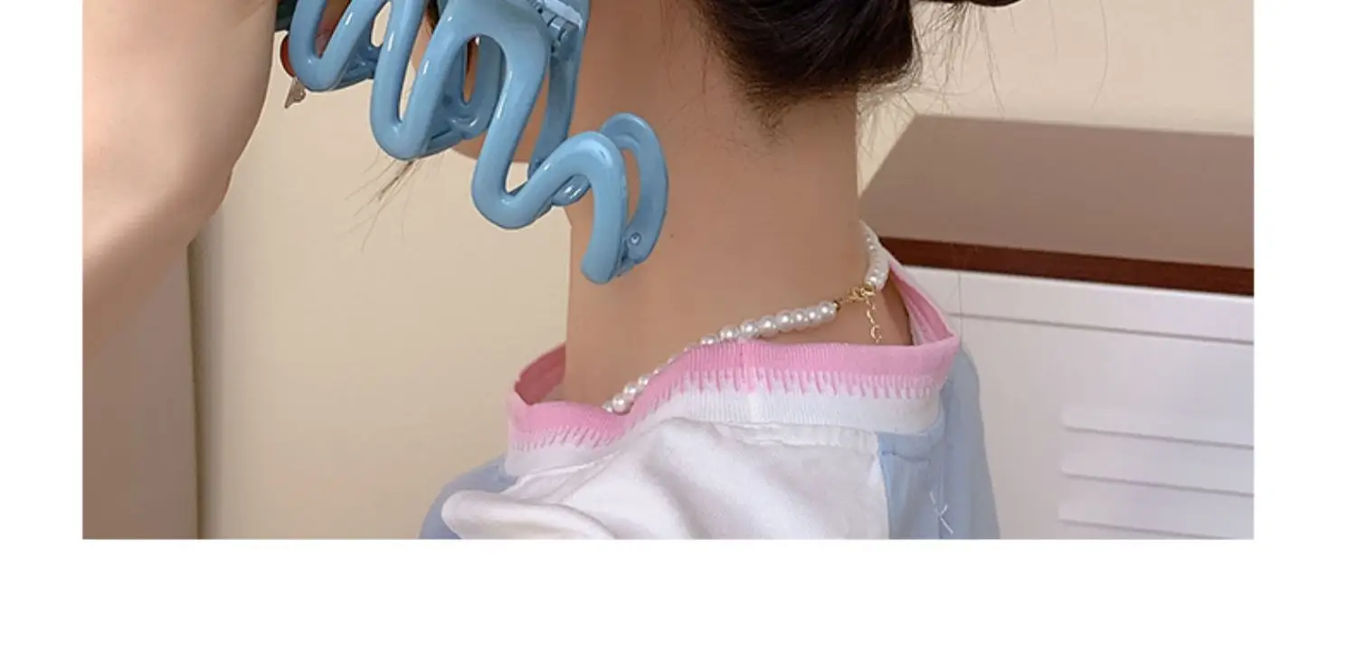 帮手描述图:糖果色发夹女夏后脑勺盘发鲨鱼夹发量多夹子头饰发卡
