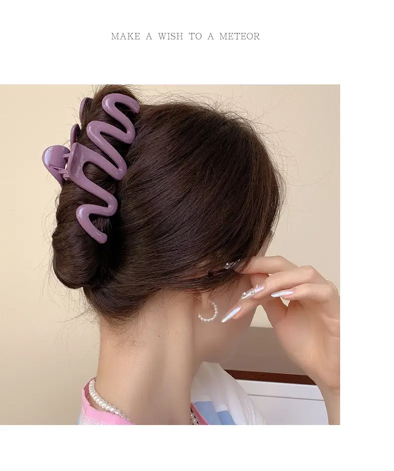 帮手描述图:糖果色发夹女夏后脑勺盘发鲨鱼夹发量多夹子头饰发卡