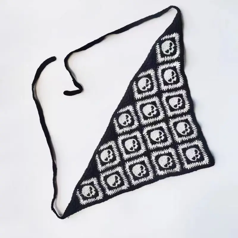 Women's Flower Knitted Hair Band Scarf Triangle Girly Style
