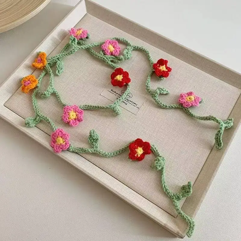 Women's Flower Knitted Hair Band Scarf Triangle Girly Style