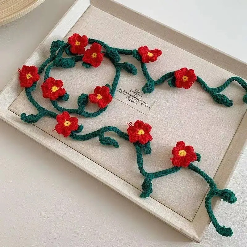 Women's Flower Knitted Hair Band Scarf Triangle Girly Style