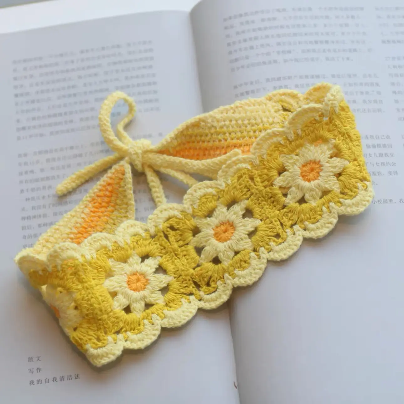Women's Flower Knitted Hair Band Scarf Triangle Girly Style