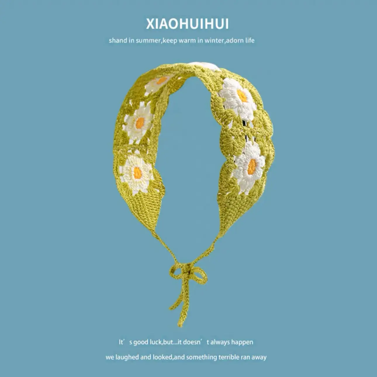 Women's Flower Knitted Hair Band Scarf Triangle Girly Style
