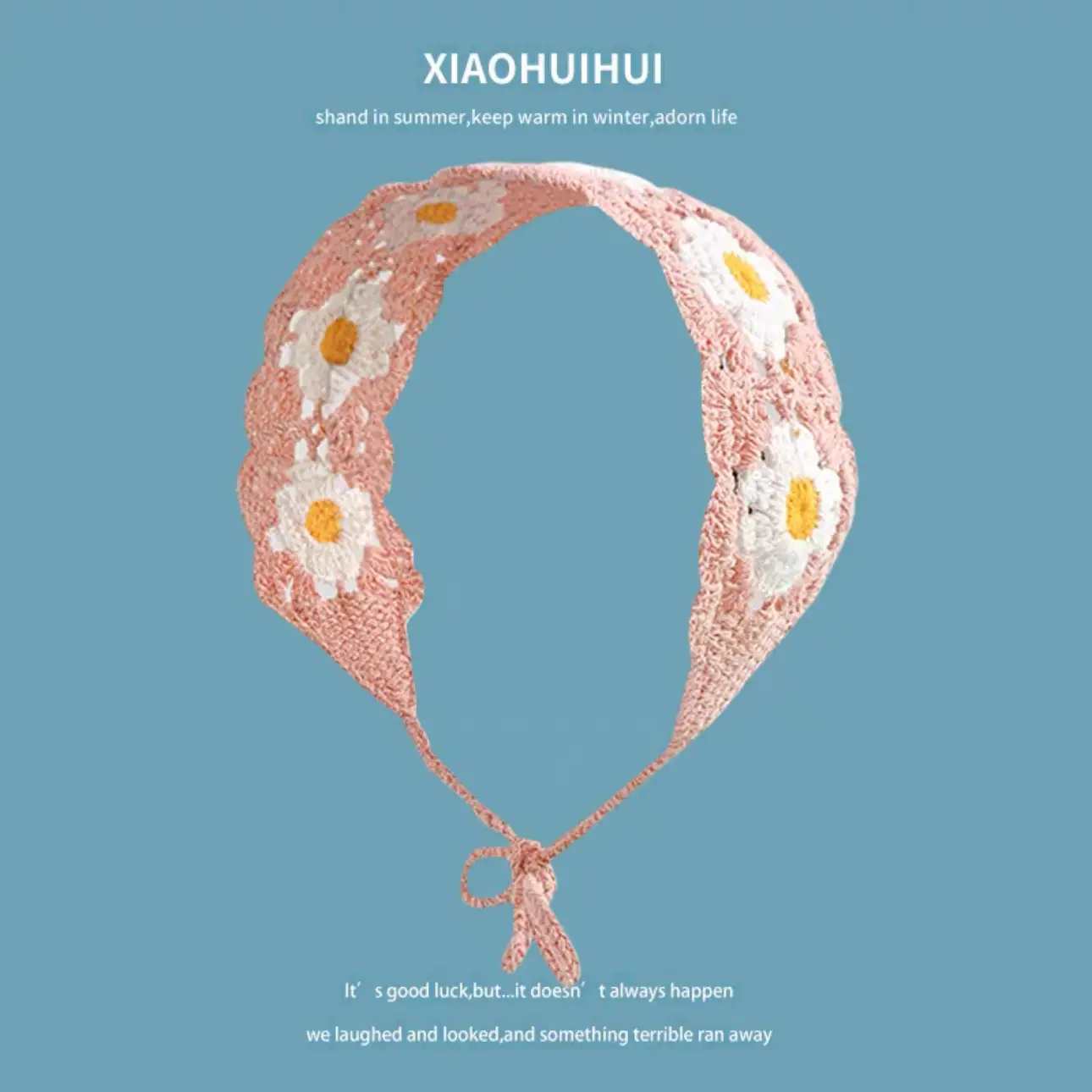 Women's Flower Knitted Hair Band Scarf Triangle Girly Style