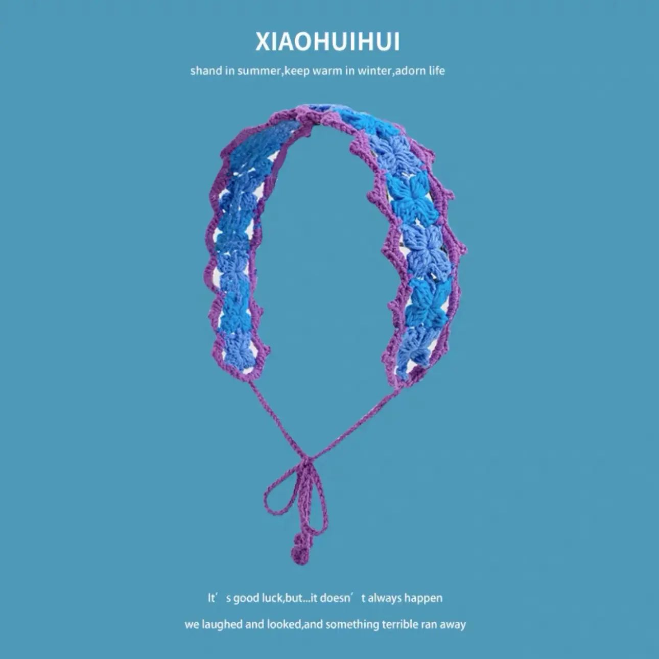 Women's Flower Knitted Hair Band Scarf Triangle Girly Style