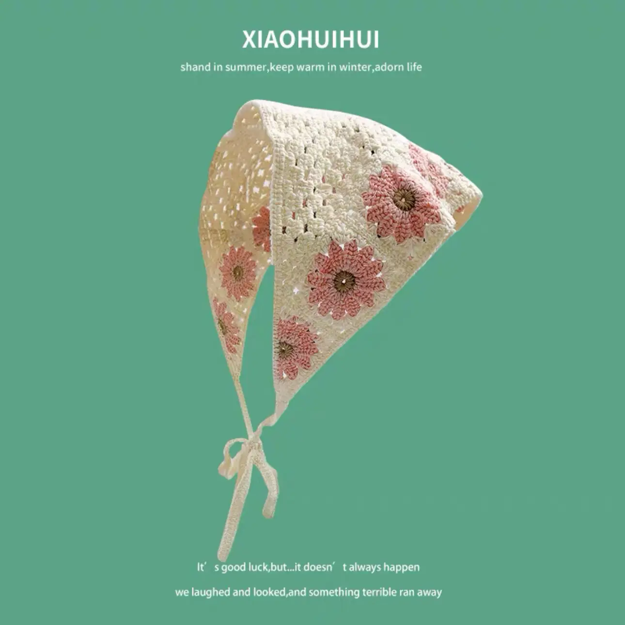 Women's Flower Knitted Hair Band Scarf Triangle Girly Style