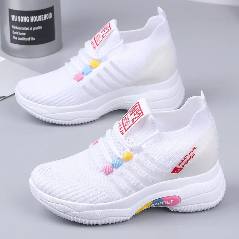 Women's White Fly-Knit Casual Shoes 2025 - Image 5