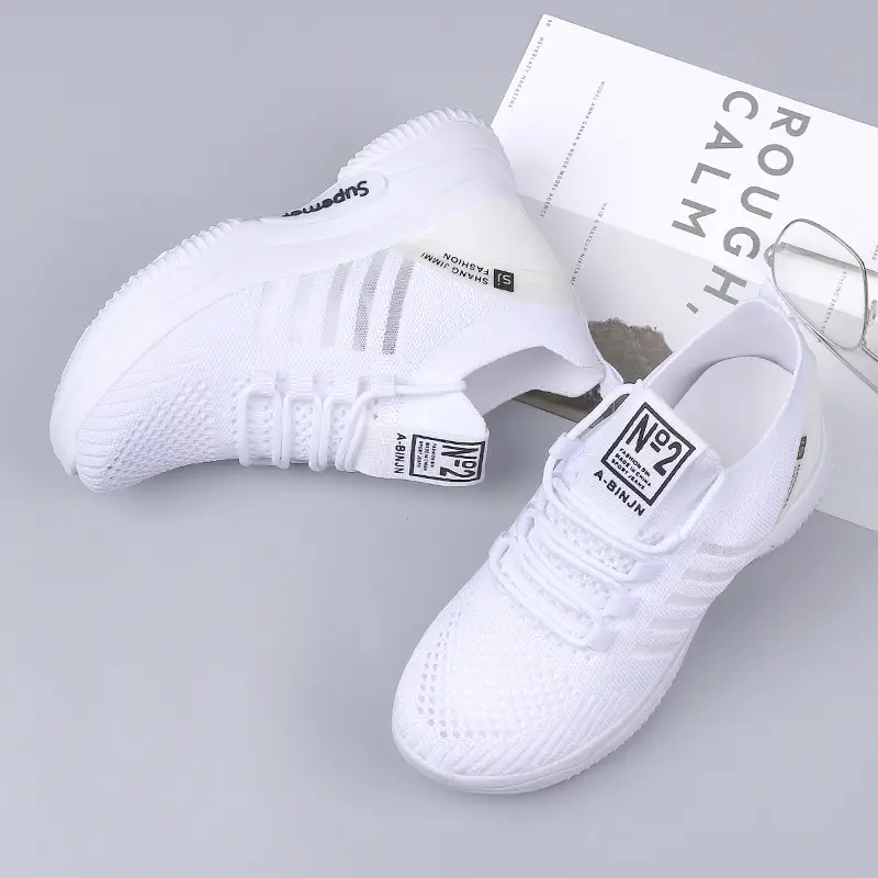 Women's White Fly-Knit Casual Shoes 2025 - Image 6