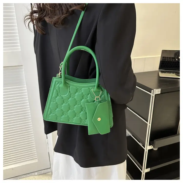Light Blue Quilted Shoulder Bag with Crossbody Set — feature 14