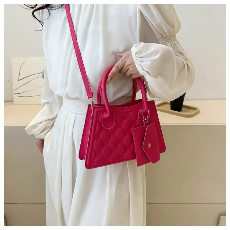 Light Blue Quilted Shoulder Bag with Crossbody Set — feature 17
