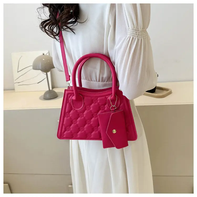 Light Blue Quilted Shoulder Bag with Crossbody Set — feature 18