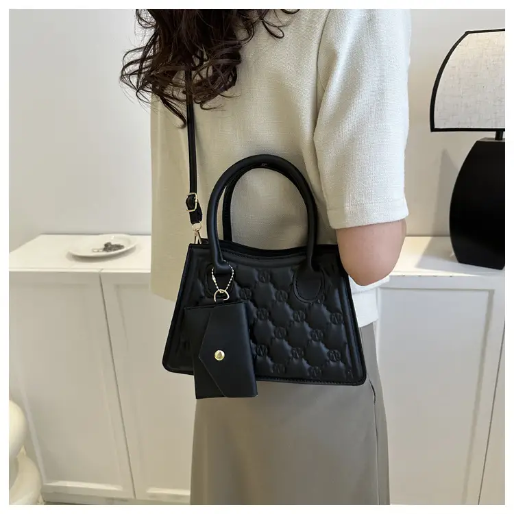 Light Blue Quilted Shoulder Bag with Crossbody Set — feature 19