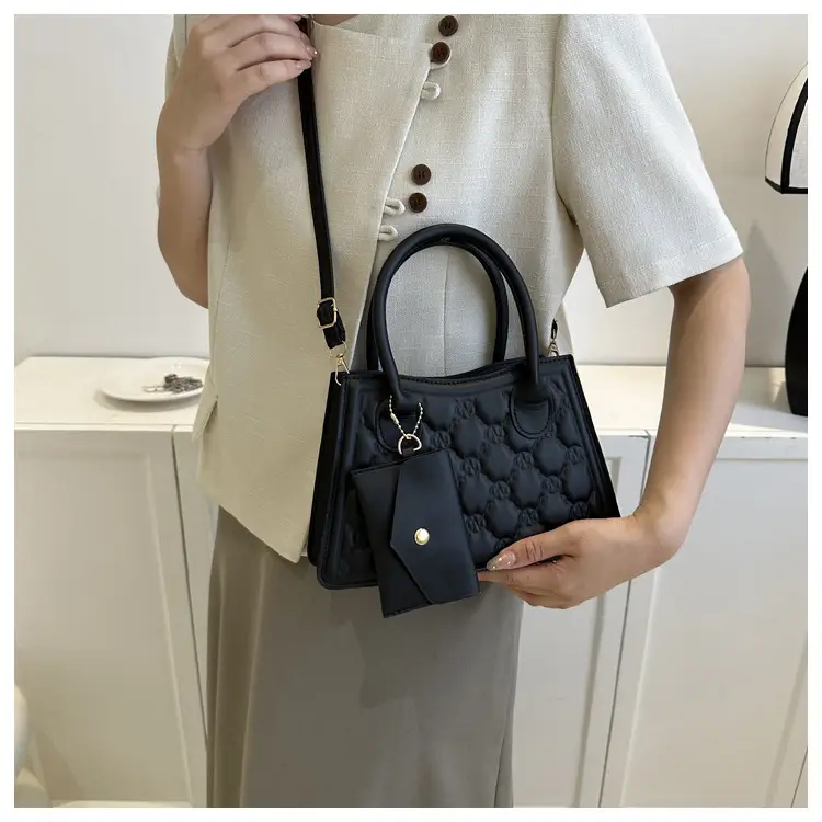 Light Blue Quilted Shoulder Bag with Crossbody Set — feature 20