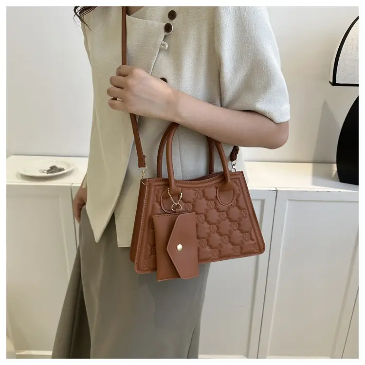 Light Blue Quilted Shoulder Bag with Crossbody Set — feature 21