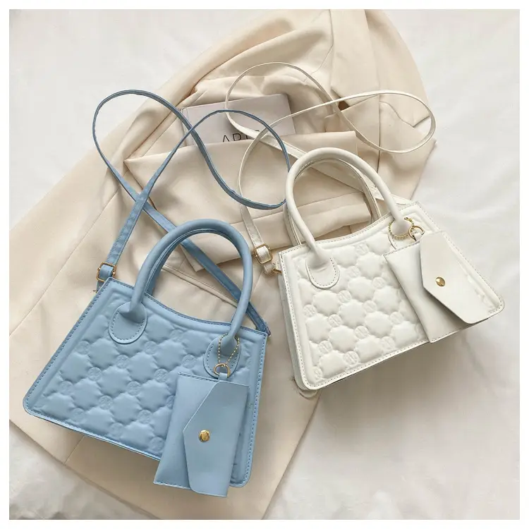 Light Blue Quilted Shoulder Bag with Crossbody Set — feature 29
