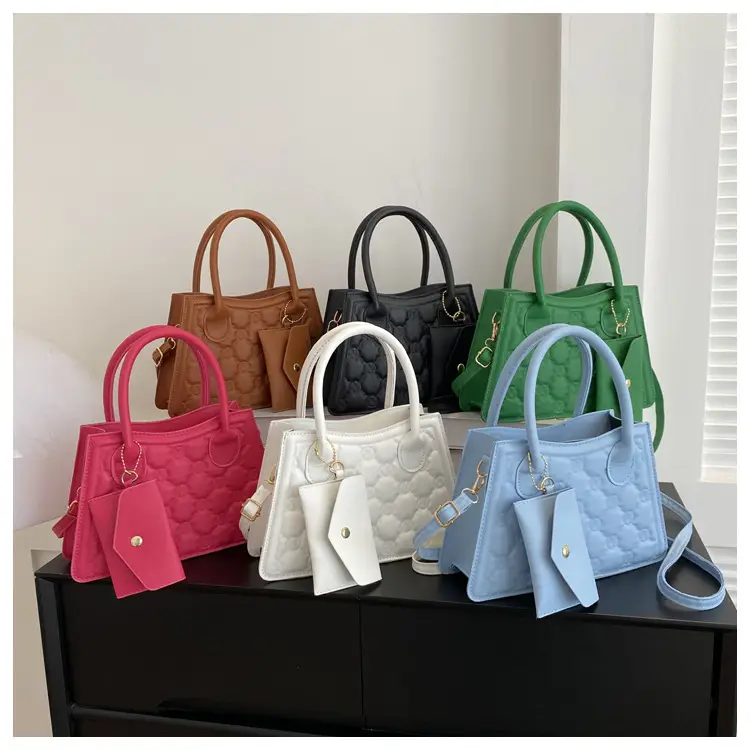 Light Blue Quilted Shoulder Bag with Crossbody Set — feature 31