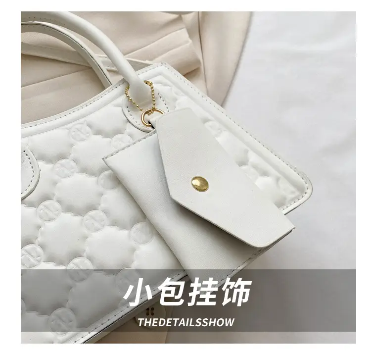 Light Blue Quilted Shoulder Bag with Crossbody Set — feature 5