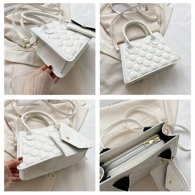 Light Blue Quilted Shoulder Bag with Crossbody Set — feature 9