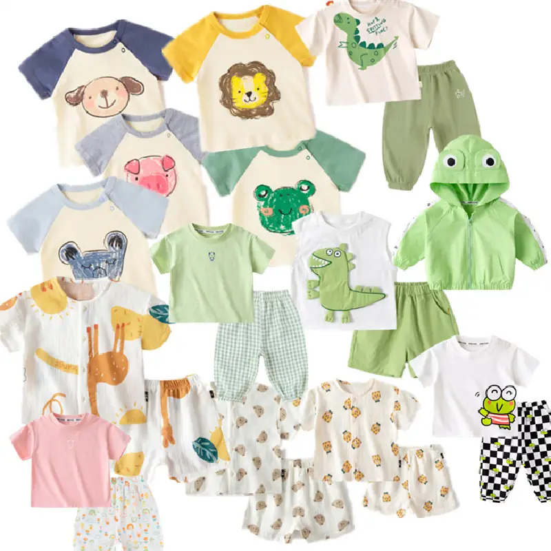 Boys Striped T-Shirt & Pants Set Blue Cotton Summer - Image 12