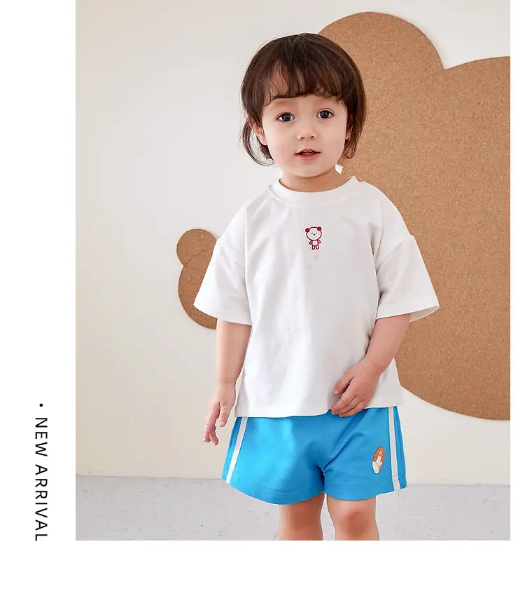 Boys Striped T-Shirt & Pants Set Blue Cotton Summer — feature 20