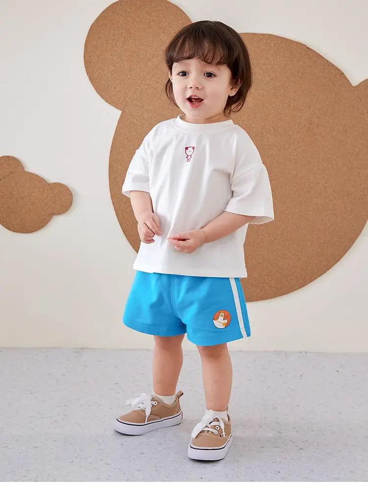 Boys Striped T-Shirt & Pants Set Blue Cotton Summer — feature 21