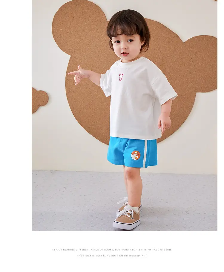 Boys Striped T-Shirt & Pants Set Blue Cotton Summer — feature 23