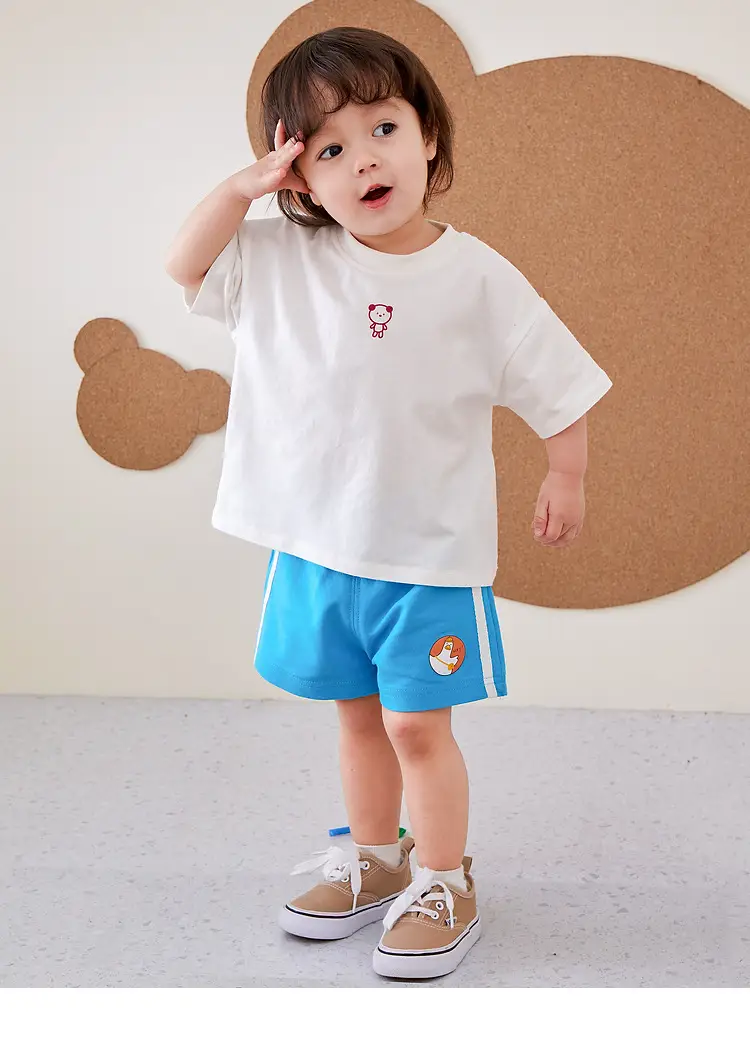 Boys Striped T-Shirt & Pants Set Blue Cotton Summer — feature 24