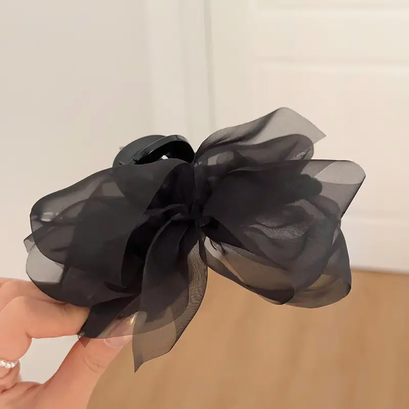 Princess Bow Hair Clip for Women with Sateen Ribbon - Image 8