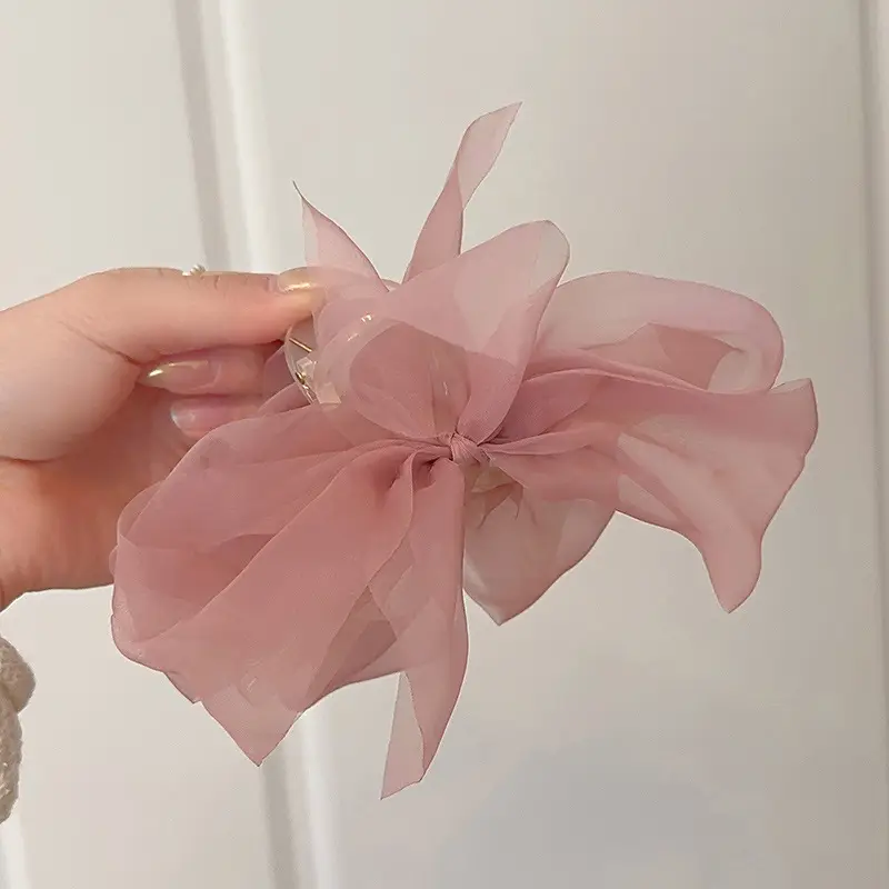 Princess Bow Hair Clip for Women with Sateen Ribbon - Image 9