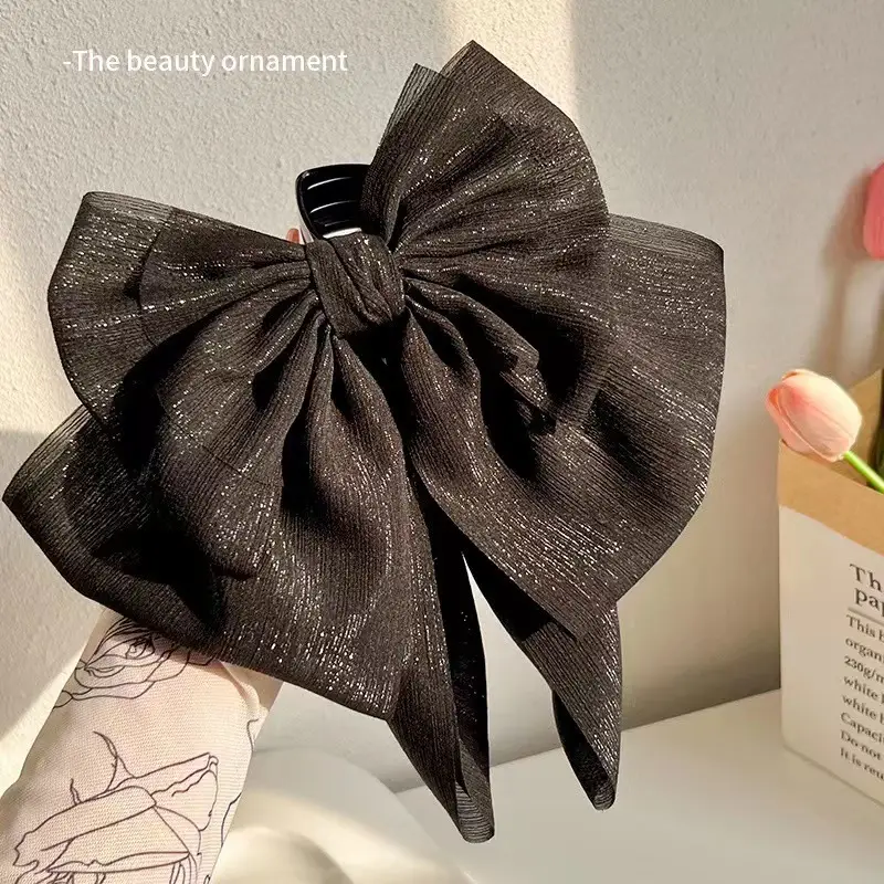 Princess Bow Hair Clip for Women with Sateen Ribbon - Image 11
