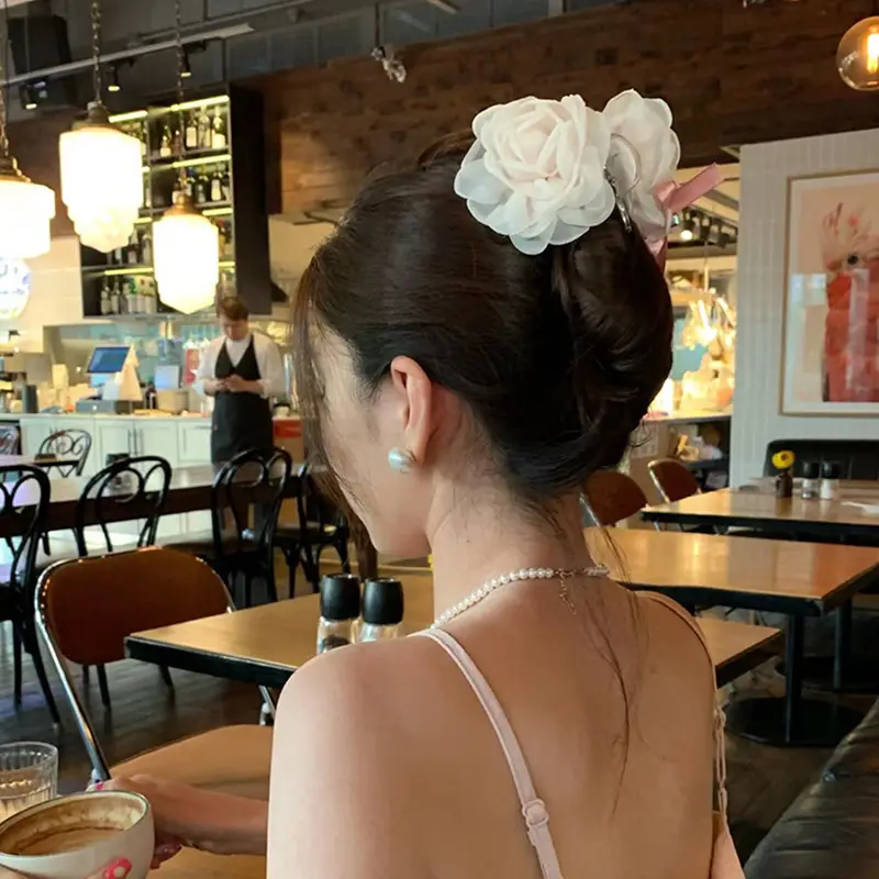 Princess Bow Hair Clip for Women with Sateen Ribbon - Image 13