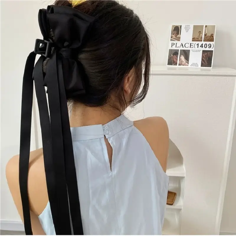 Princess Bow Hair Clip for Women with Sateen Ribbon - Image 17