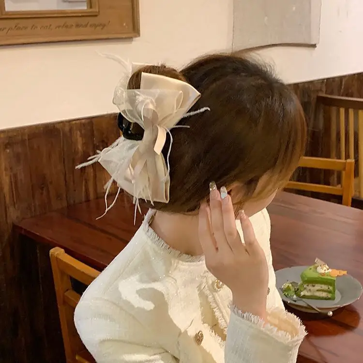 Princess Bow Hair Clip for Women with Sateen Ribbon - Image 23