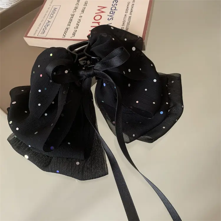 Princess Bow Hair Clip for Women with Sateen Ribbon - Image 25