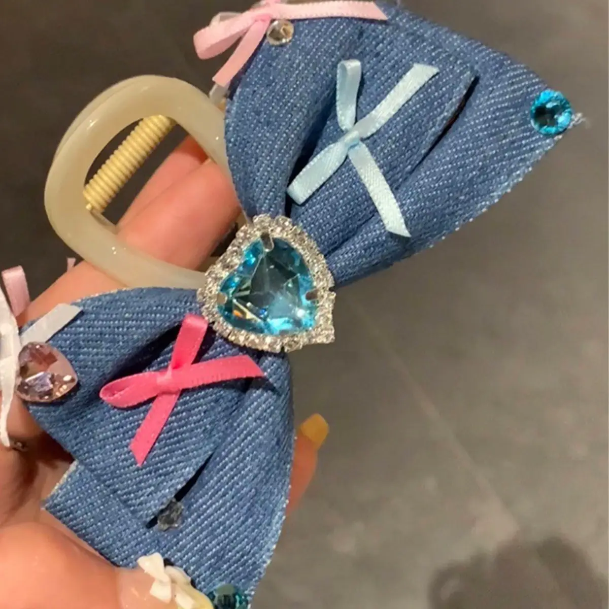 Princess Bow Hair Clip for Women with Sateen Ribbon - Image 6
