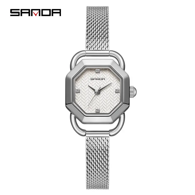 Women's Quartz Watch Brown Leather Band Rose Gold Dial